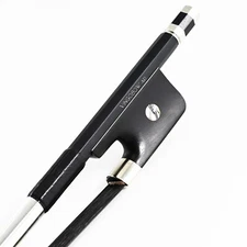 French Carbon Fiber Bass Bow Natural Black Horsehair Size 3/4  *Ship from USA*