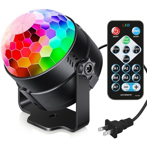 Sound Activated Party Lights with Remote Control Dj Lighting, Disco Ball - Picture 2 of 8