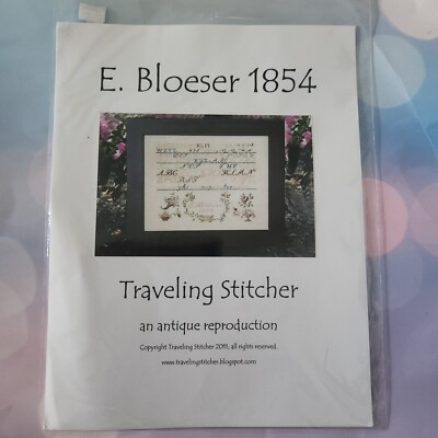 Traveling Stitcher E. BLOESER 1854 Cross Stitch chart Antique Reproduction