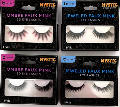 Fun Jeweled or Ombre 3D Eyelashes-BONUS GLUE-Makeup Costume Accessory Halloween