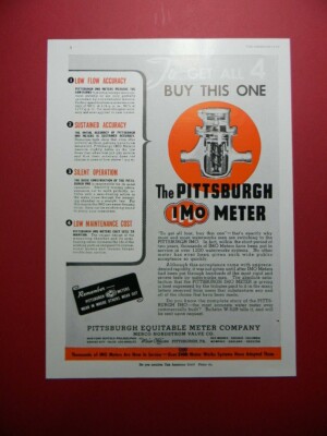 1940 PITTSBURGH IMO METERS ''TO GET ALL 4 BUY THIS ONE'' SALES ART AD