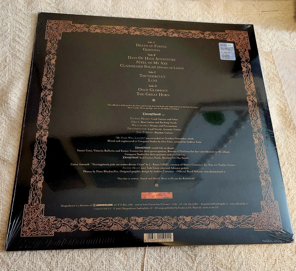Doomsword My Name Will Live On 180g Gold Vinyl 2LP Reissue. In Shrink. 92/500 - Image 2 of 3
