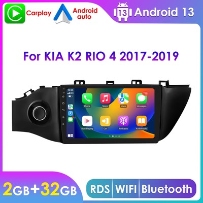 Wireless Carplay Android 13 Wifi Car Stereo Radio GPS For Kia K2 Rio 4 2017-2019