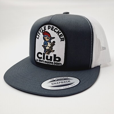 Lil Pecker Club Embroidered Patch Flat Bill Mesh Snapback  display picture 3