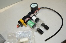 Numatics F12D-02 R12R-02GP Pneumatic Air Regulator & Air Gauges + Parker 02FA06A