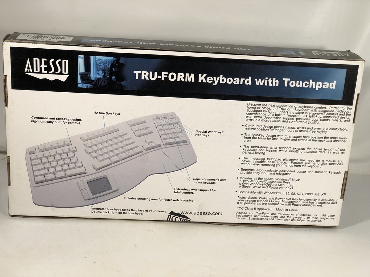 Vintage Adesso TruForm Ergonomic Keyboard & Touchpad PCK Vintage Adesso TruForm Ergonomic Keyboard & Touchpad PCK
