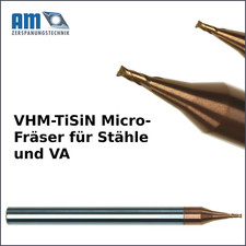 Micro Fräser VHM-TiSiN Minifräser 0,2 - 0,9mm
