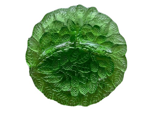 Green Glass Salad Plate - Birdie in a Barn | Vintage Event Rentals