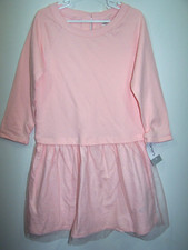 NWT - Pink Long Sleeve Dress, Tulle Overlay Sparkle Skirt - Girl's Size 7