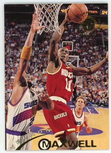 Maxwell Houston Rockets 1994-95 Stadium Club Houston Rockets Basketball Card #263 Vernon ...