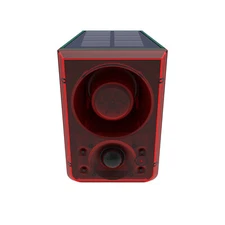 Solar Sound & Light Alarm Motion Sensor 129dB Outdoor Dog Barking Security SiraX