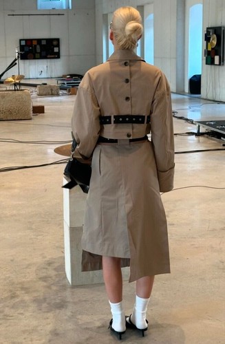 Rokh x H&M Belted Twill Skirt Greige Beige Black UK 0 4 8 10 12 14 16 US New - Picture 21 of 24