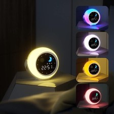 Toddlers Alarm Clock with Sunrise  Moon,White Noise Sound Machine  Night Light