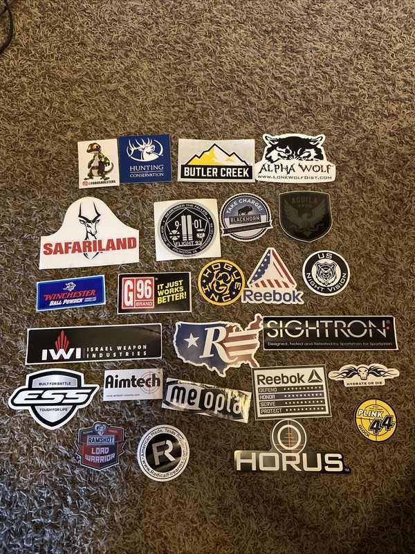 SHOT Show 25 Hunting Stickers Reebok Butler Creek Fobuholsters Winchester Glock