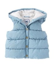 GYMBOREE HAPPY BLUEBIRD CHAMBRAY PUFFER HOODED VEST 6 12 2T 3T 4T 5T NWT