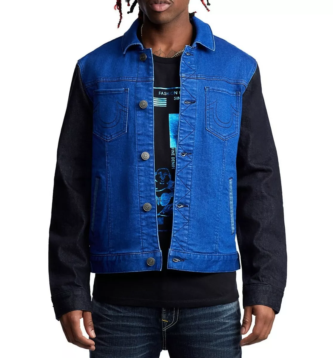 Royal blue denim clearance jacket