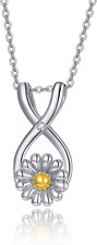S925 Sterling Silver Daisy Necklace for Women Dainty Flower Pendant Necklace Dai
