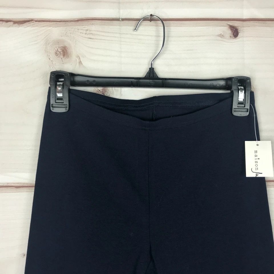 Maison Jules Leggings Womens XS Blue Solid Pull On Mid Rise Ankle Cotton Knit - Image 2 of 4