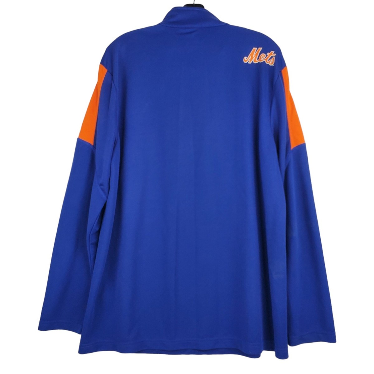 NEW YORK METS Jacket Adult XL Blue Orange MAJESTIC 1/4 Zip MLB