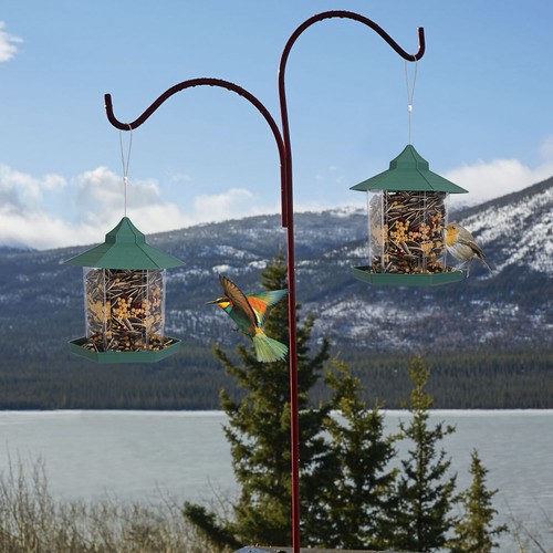 Wild Bird Feeder for Outdoor, Recycled Plastic Bird Feeders w/ 6 Ports - Picture 9 of 15