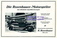 Sprzęt strażacki Rosenbauer Linz Reklama 1927 Samochód strażacki Drabina obrotowa Reklama +