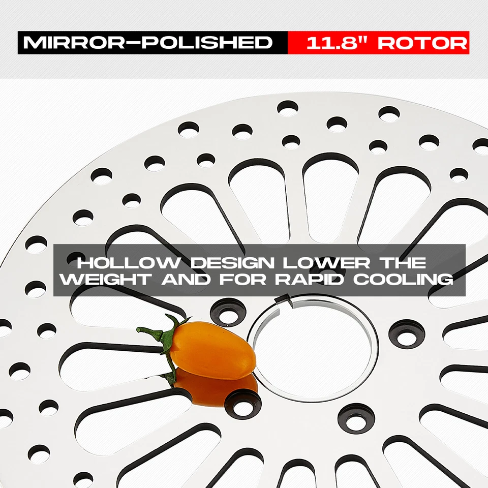 11.5" ( Front & Rear ) Brake Rotors Polished for Harley Heritage Touring Dynas - Image 3 of 4