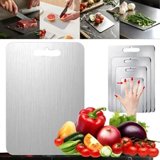 304 Stainless Steel Cutting Board Double-Sided Mini Metal Chopping Board 