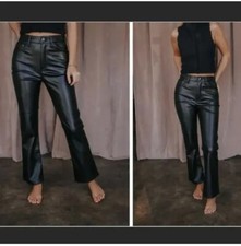 PISTOLA Lennon High Rise Cropped Boot Pant SIZE 27 NWT BLK Leather from revolve
