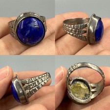 Lovely rare ancient Roman lapis silver ring