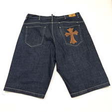 Vintage Y2K Sean John Baggy Jean Shorts Mens 42 Embroidered Cross Hip-Hop Jorts