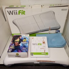 Nintendo Wii Balance Board w/ Zumba 2 Wii Fit Pelican Sleeve Clean Tested