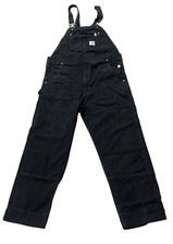 Carhartt R01-M Men's Relaxed Fit Black Canvas Cotton Bib Overalls 38x32