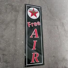 VINTAGE TEXACO FREE AIR OLD US GASOLINE OIL GAS PUMP ENAMEL PORCELAIN SIGN