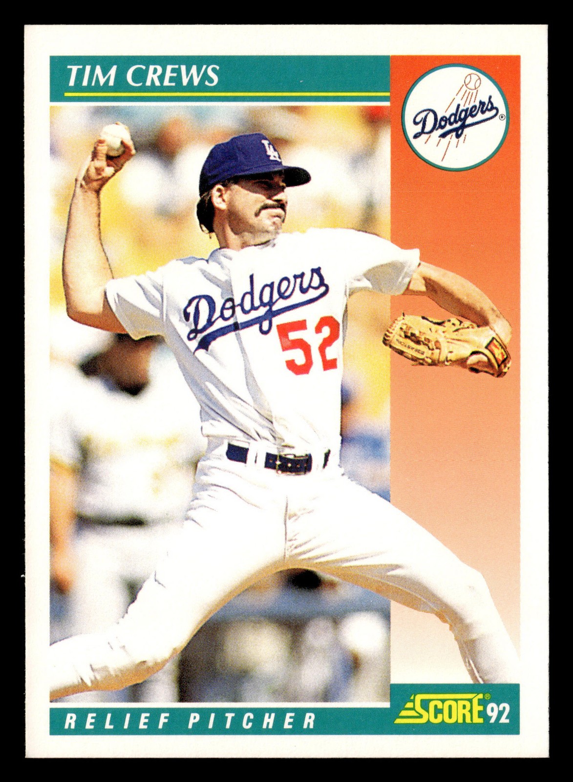 Tim Crews 1992 Score #238 Los Angeles Dodgers Baseball *204