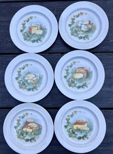 Bavaria JWK West Germany Set Of Six Vintage Porcelain Cheese Plates