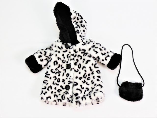 Black And White Leopard Print Coat Purse Fits 18" American Girl Doll Clothing