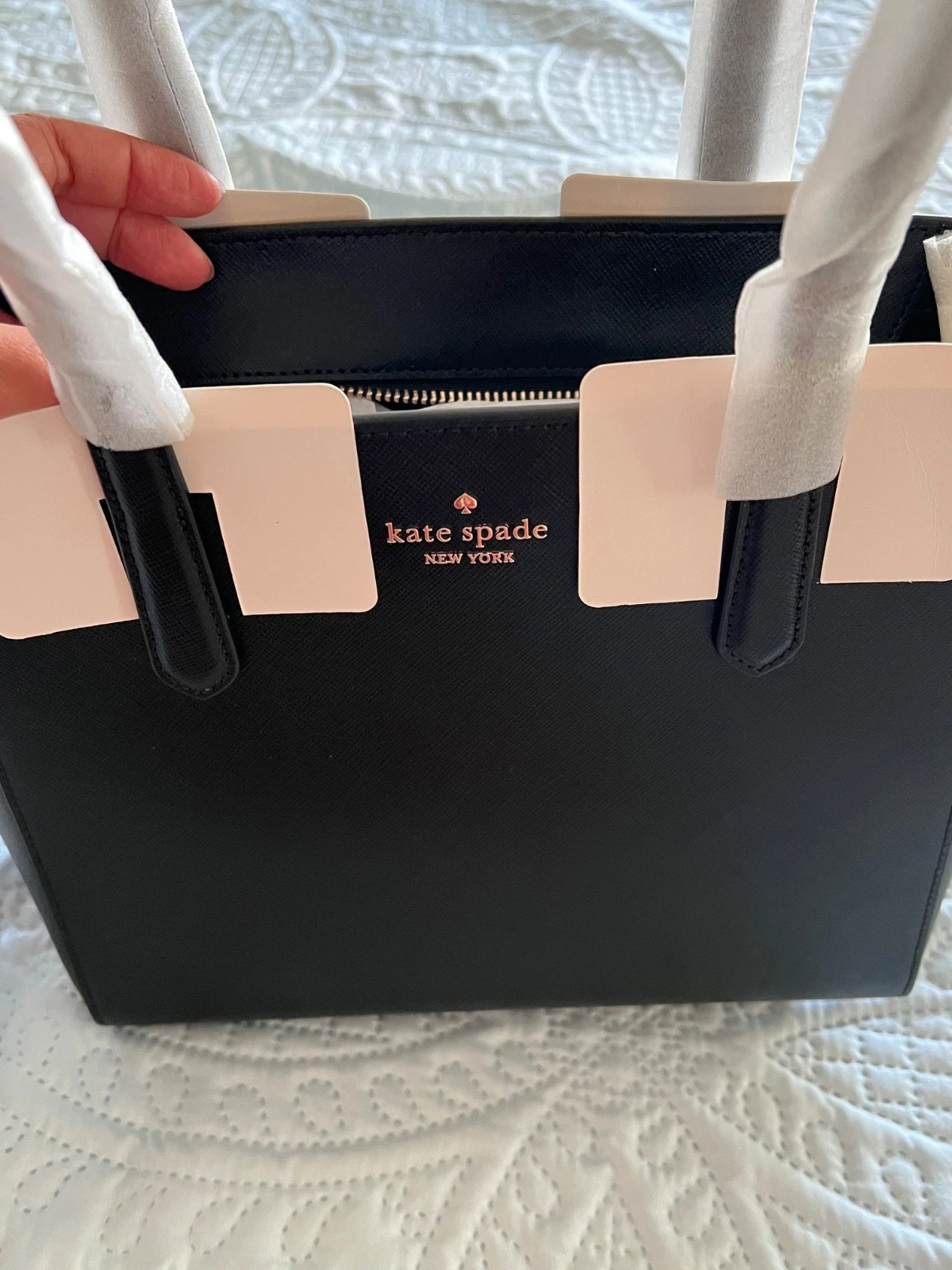 *NUOVA CON ETICHETTE* Borsa tote Kate Spade Staci in pelle saffiano nera KG473 nuova con etichette $359