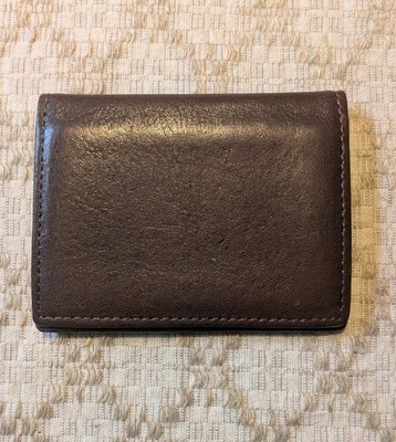 WILL Leather Goods Bifold Brown Id Card Holder Wallet