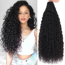 Pre Looped Micro Curly Crochet Hair 18 Inch 8 Packs 18 Inch Pack of 8 1B 