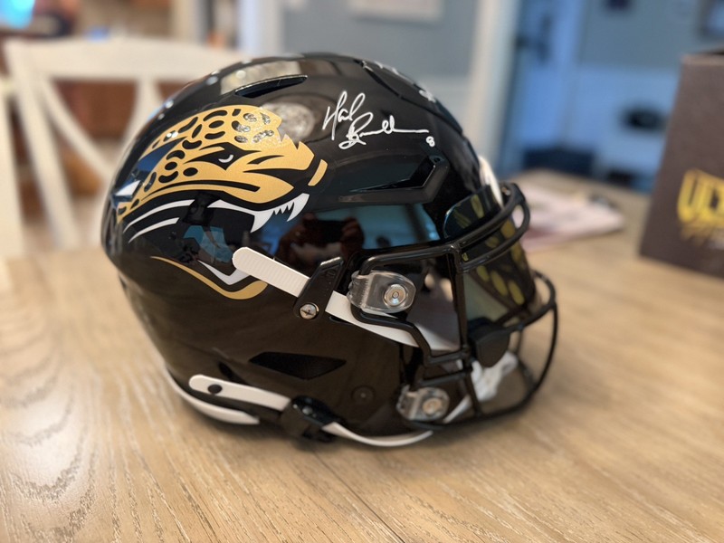 Mark Brunell/Fred Taylor Dual Auto Jaguars SpeedFlex Helmet inscribed dual cert.