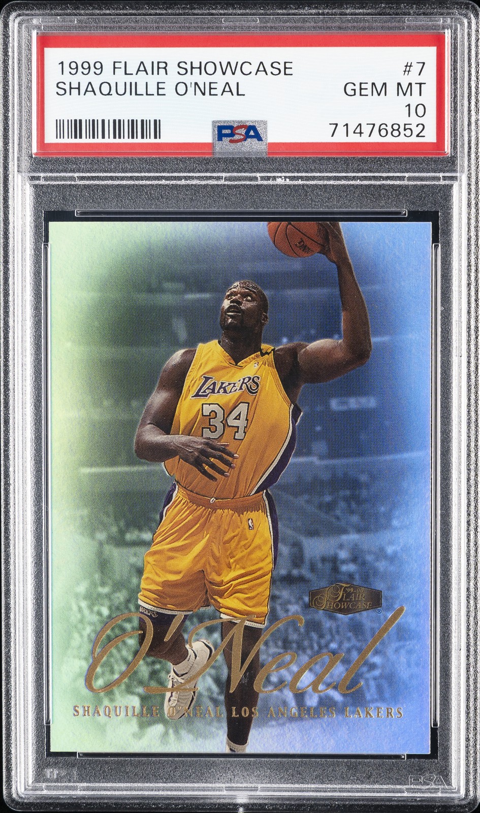1999 FLAIR SHOWCASE #7 SHAQUILLE O'NEAL PSA 10