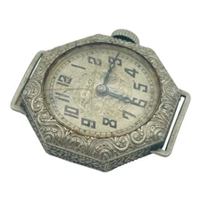 1920s Langendorf Ralo Swiss Watch Octagon Case Runs Art Deco 14K Gold Filled