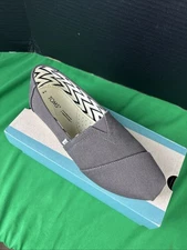 Toms Ladies Recycled Cotton Canvas Shoe Size 8 Ash