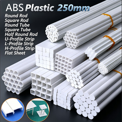 ABS Styrene Plastic Round/Square/Angle Rod Tube Sheet Strip DIY Model Making