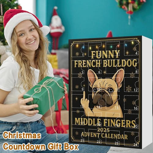 Divertido Bulldog Francés 2025 Calendario de Adviento,Navidad 24 Días Cuenta Regresiva Calendario - Imagen 5 de 10
