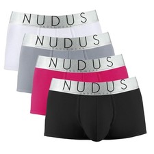 NUDUS Men  s Cotton Underwear Trunks - 4 Pack Gift Box - Large