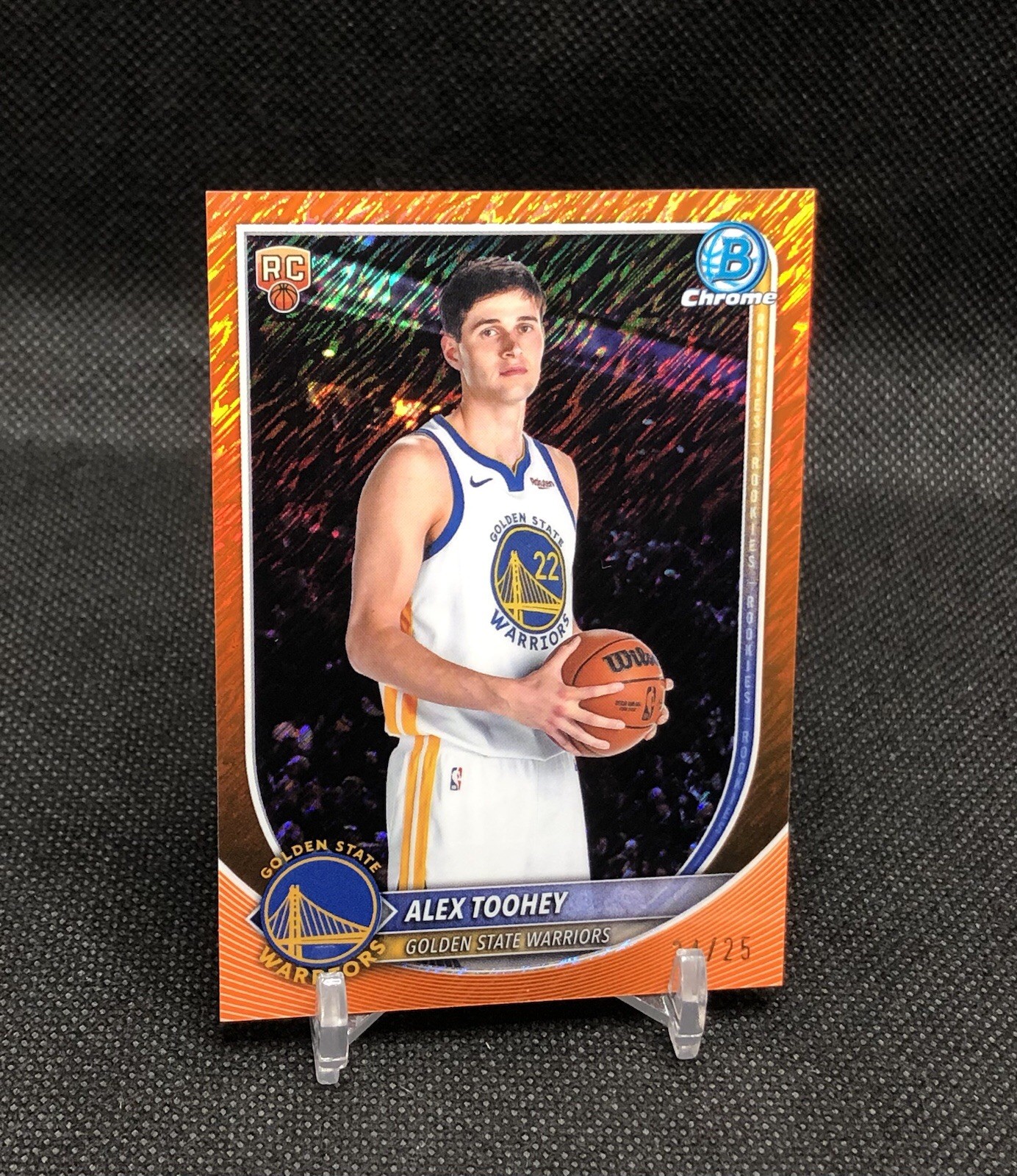 2025-26 Bowman Chrome Alex Toohey /25 ORANGE SHIMMER REFRACTOR SSP RC #BCV-48 📈