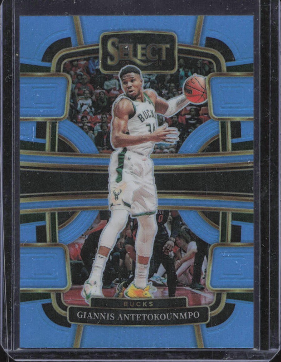 2023-24 Panini Select #60 Giannis Antetokounmpo Light Blue Prizms #/299