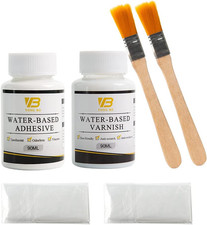 Gilding Adhesive Kit, Gold Leaf Glue Adhesive and Water Based Varnish for Craft