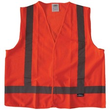 CONDOR 491R83 Safety Vest,Orange/Red,2XL,Hook-andLoop 491R83